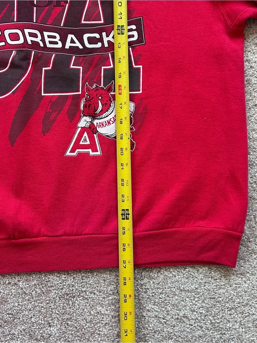 Vintage Hanes Arkansas Razorbacks Sweatshirt XXL Red Crewneck UA Made in USA